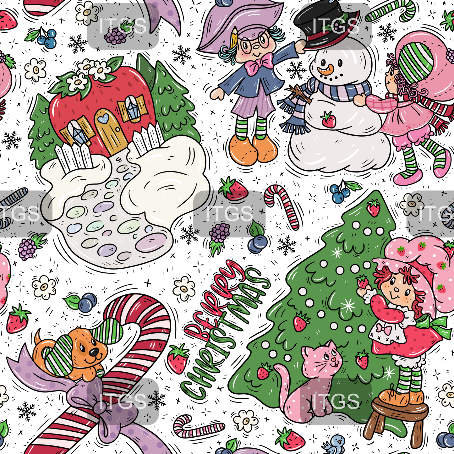 Preorder - Clear Design Strawberry Christmas