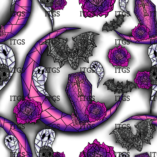 Preorder - Clear Design Moon Ghosts Purple