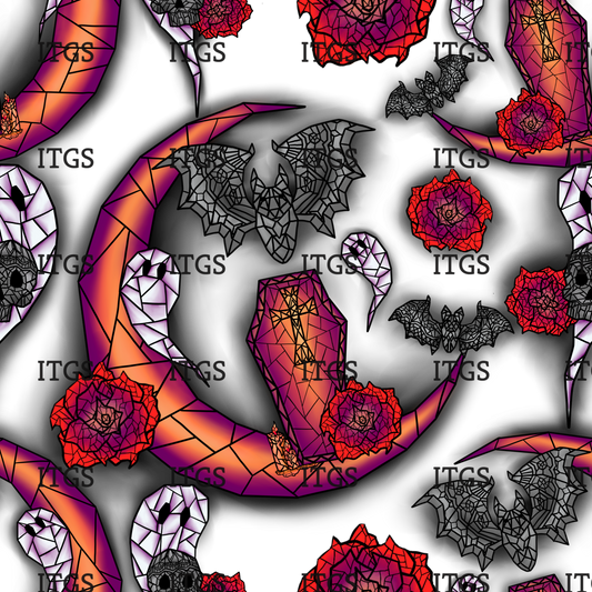 Preorder - Clear Design Moon Ghosts Red