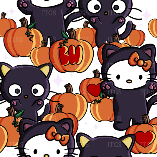Preorder - Clear Design Spooky Kitty Crowd Pumpkins