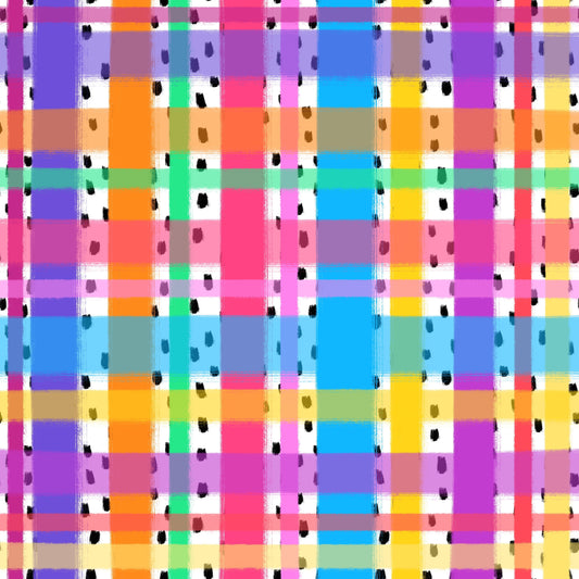 Preorder - Clear Design Rainbow Dot Plaid